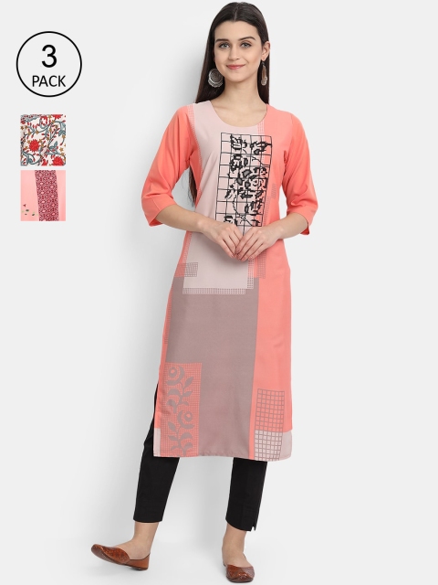 Ethnic basket Women Pack of 3 Ethnic Motifs Printed Regular Sleeves Thread Kurta, Pink
Ethnic basket Women Pack of 3 Ethnic Motifs Printed Regular Sleeves Thread Kurta, Pink