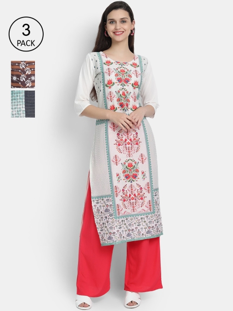 Ethnic basket Women Pack Of 3 Multicoloured Ethnic Motifs Printed Crepe Kurtas, Multi
Ethnic basket Women Pack Of 3 Multicoloured Ethnic Motifs Printed Crepe Kurtas, Multi