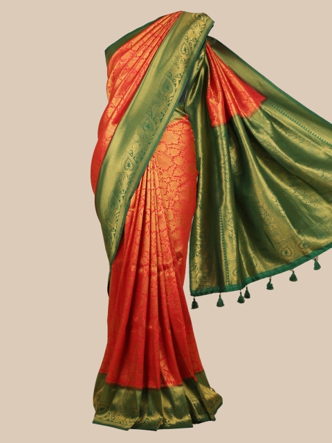 Pothys Red & Green Art Silk Woven Design Banarasi Saree