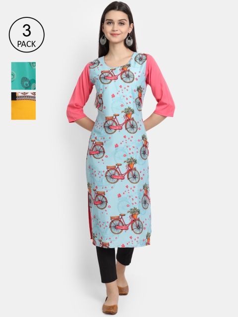 Ethnic basket Women Pack Of 3 Multicoloured Ethnic Motifs Printed Crepe Kurta, Multi
Ethnic basket Women Pack Of 3 Multicoloured Ethnic Motifs Printed Crepe Kurta, Multi
