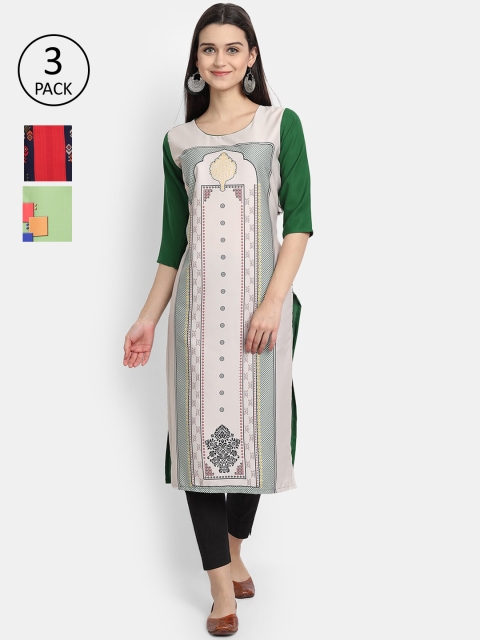 Ethnic basket Women Pack Of 3 Multicoloured Ethnic Motifs Printed Crepe Kurta, Multi
Ethnic basket Women Pack Of 3 Multicoloured Ethnic Motifs Printed Crepe Kurta, Multi