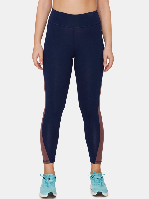 Zelocity by Zivame Women Blue Solid Tights