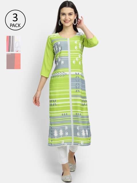 Ethnic basket Women Pack Of 3 Multicoloured Ethnic Motifs Printed Crepe Kurta, Multi
Ethnic basket Women Pack Of 3 Multicoloured Ethnic Motifs Printed Crepe Kurta, Multi