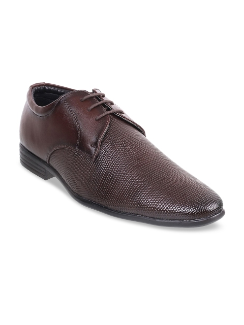 WALKWAY by Metro Men Brown Textured Formal Derbys