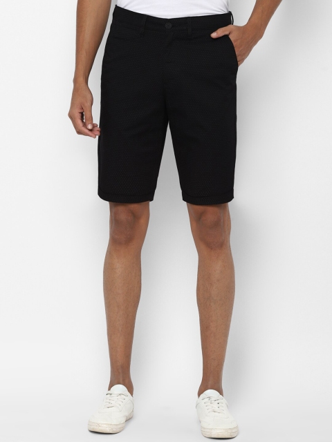 Allen Solly Men Black Solid Slim Fit Regular Shorts