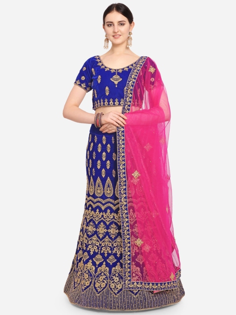VRSALES Blue & Pink Embroidered Semi-Stitched Lehenga & Unstitched Blouse with Dupatta
VRSALES Blue & Pink Embroidered Semi-Stitched Lehenga & Unstitched Blouse with Dupatta