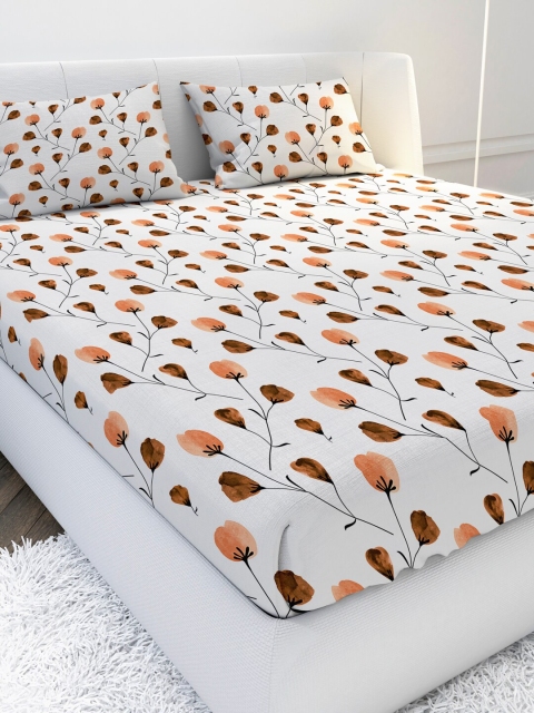 MAYFAIR HOMES LONDON White & Brown Floral 144 TC Cotton 1 King Bedsheet with 2 Pillow Covers
MAYFAIR HOMES LONDON White & Brown Floral 144 TC Cotton 1 King Bedsheet with 2 Pillow Covers