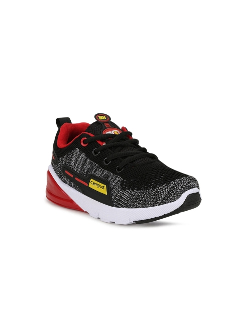 Campus Unisex Kids Black Mesh Running Shoes