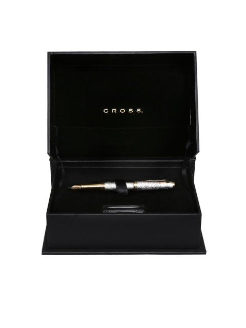 Cross 23 KT Gold-Plated & Silver-Toned Year Of Monkey Brushed Platinum Fountain Pen With Gift Box