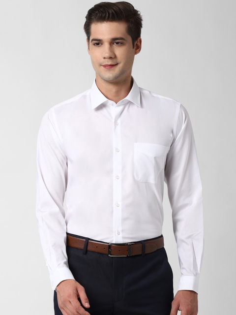 Peter England Men White Solid Formal Shirt