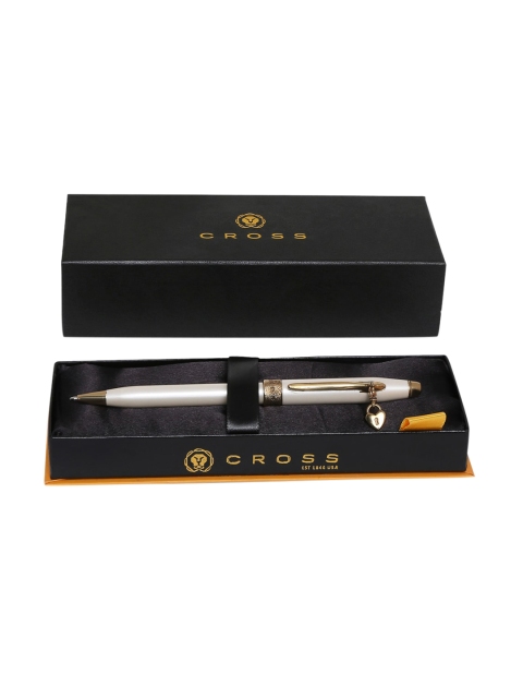 Cross Unisex Off White & Gold-Toned Sentiment Pearlescent Ball Pen With Appointments