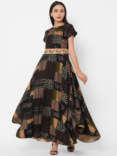 FASHOR Women Multicoloured Block Foil Floral Printed Fit And Flared Maxi Dress, Multi
FASHOR Women Multicoloured Block Foil Floral Printed Fit And Flared Maxi Dress, Multi