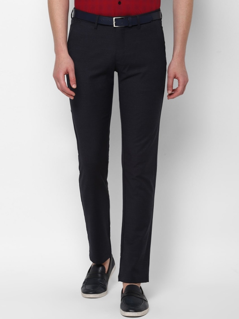 Allen Solly Men Black Regular Fit Solid Formal Trousers