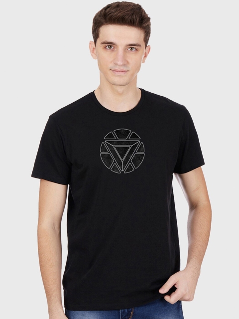 Free Authority Men Black Iron Man Printed T-shirt