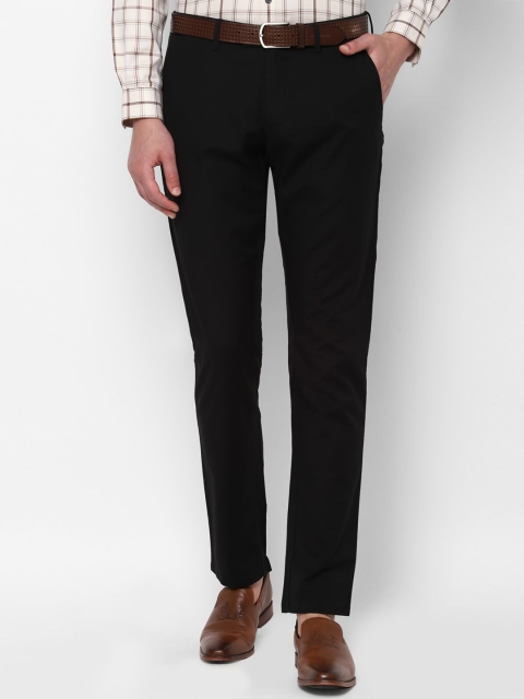 Allen Solly Men Black Regular Fit Solid Formal Trousers