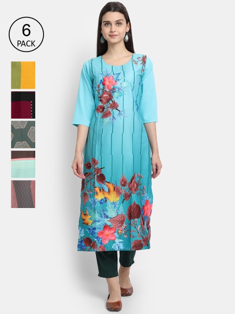 Ethnic basket Women Pack Of 6 Multicoloured Ethnic Motifs Printed Crepe Kurtas, Multi
Ethnic basket Women Pack Of 6 Multicoloured Ethnic Motifs Printed Crepe Kurtas, Multi