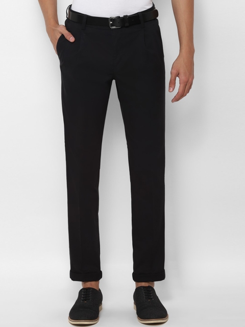 Allen Solly Men Black Solid Regular Fit Trousers