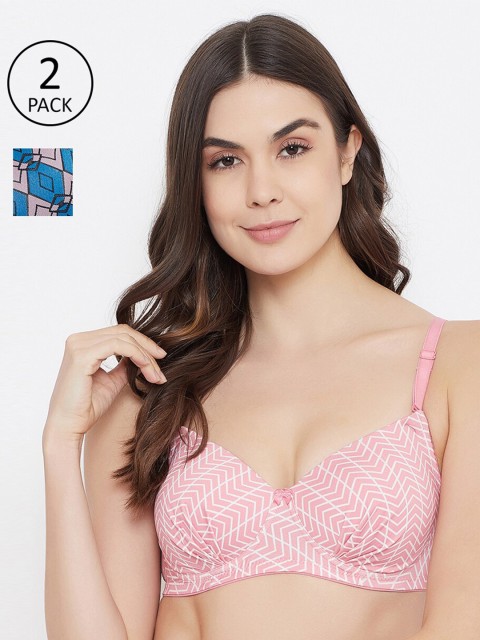 Clovia Pack of 2 Pink & Blue Printed Non-Wired Lightly Padded T-shirt Bra COMBRC76232B
Clovia Pack of 2 Pink & Blue Printed Non-Wired Lightly Padded T-shirt Bra COMBRC76232B