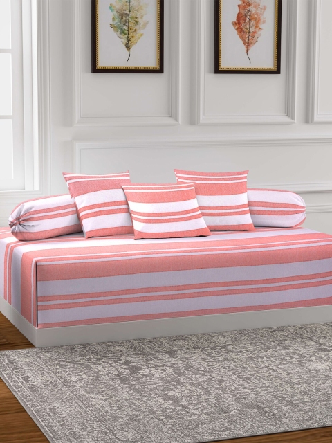 KLOTTHE Set Of 6 Orange & White Striped Woven-Design Cotton Single Bedsheet With Bolster Covers & Cushion Covers
KLOTTHE Set Of 6 Orange & White Striped Woven-Design Cotton Single Bedsheet With Bolster Covers & Cushion Covers