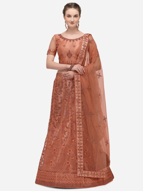 Netram Peach-Coloured & Brown Embroidered Semi-Stitched Lehenga & Unstitched Blouse with Dupatta
Netram Peach-Coloured & Brown Embroidered Semi-Stitched Lehenga & Unstitched Blouse with Dupatta