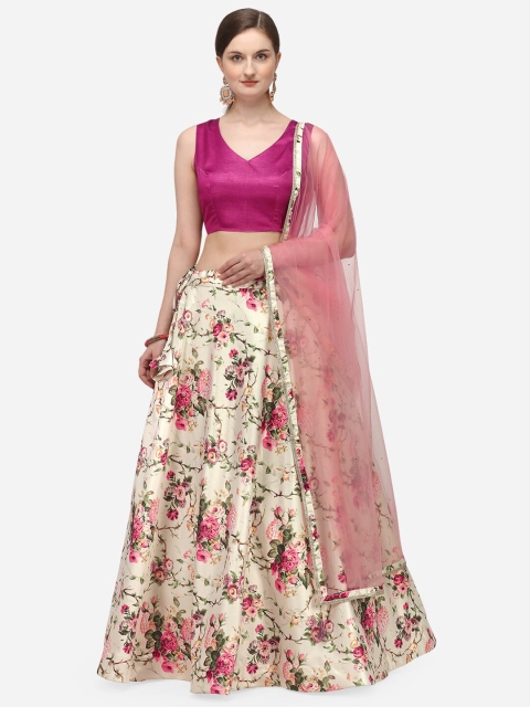 NAKKASHI Off-White & Magenta Solid Semi-Stitched Lehenga & Unstitched Blouse with Dupatta
NAKKASHI Off-White & Magenta Solid Semi-Stitched Lehenga & Unstitched Blouse with Dupatta