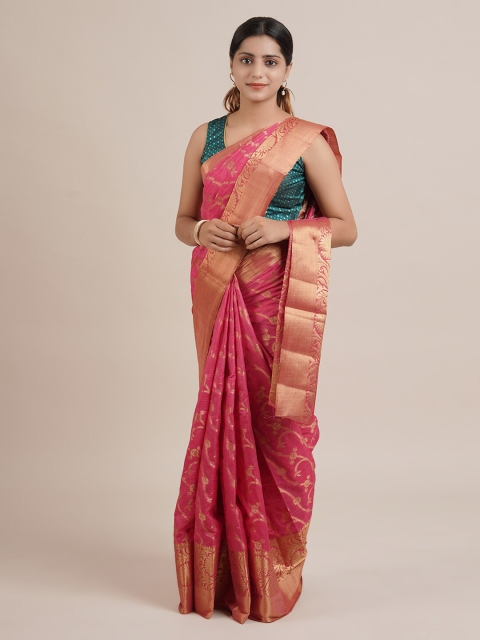 Pothys Pink Woven Design Jute Silk Saree