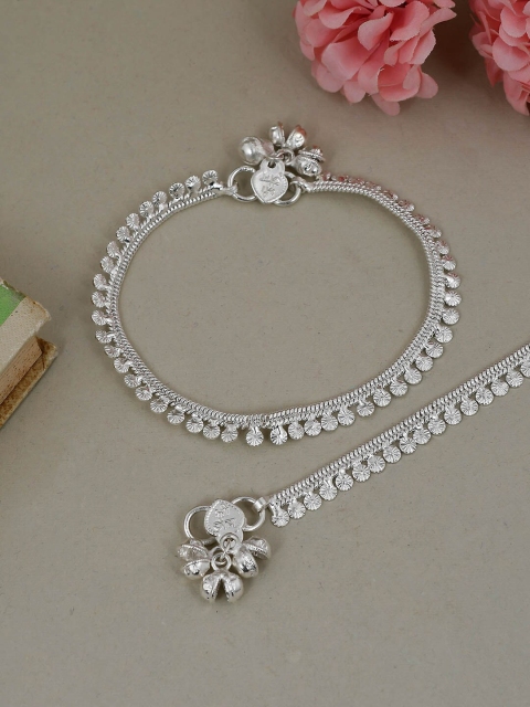 Silvermerc Designs Set of 2 Silver-Plated Layered Anklets