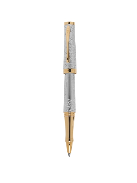 Cross White & Gold-Toned Engraved Year Of Monkey Brushed Platinum Rollerball Pen