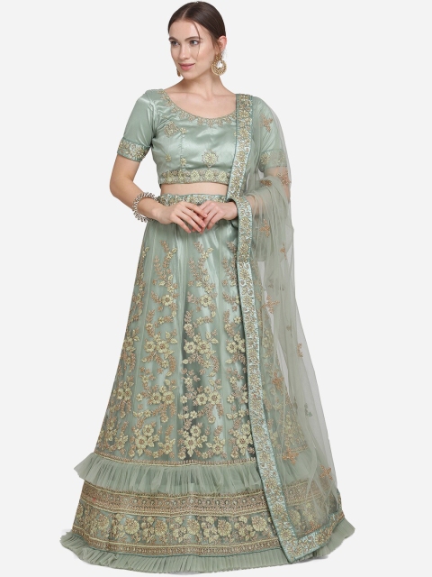 VRSALES Green & Gold-Toned Embroidered Semi-Stitched Lehenga & Unstitched Blouse with Dupatta
VRSALES Green & Gold-Toned Embroidered Semi-Stitched Lehenga & Unstitched Blouse with Dupatta