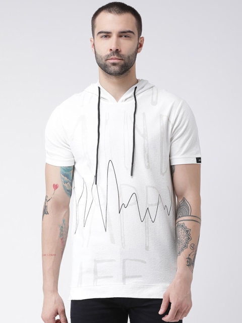 Rex Straut Jeans Men White Printed Slim Fit Tshirts