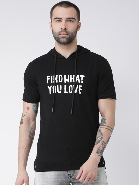 Rex Straut Jeans Men Black Typography 1 Printed T-shirt Slim Fit Tshirts