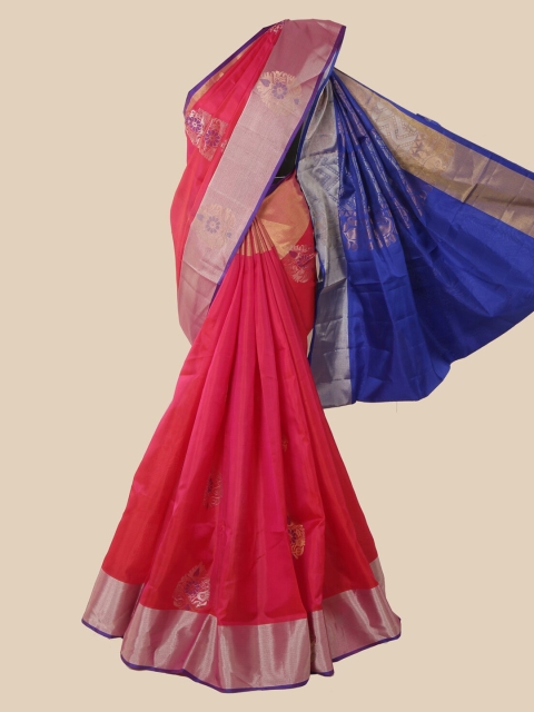 Pothys Blue Pure Silk Woven Design Kanjeevaram Saree