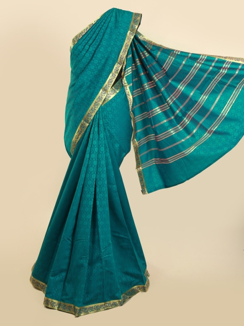 Pothys Green & Gold-Toned Art Silk Woven Design Saree