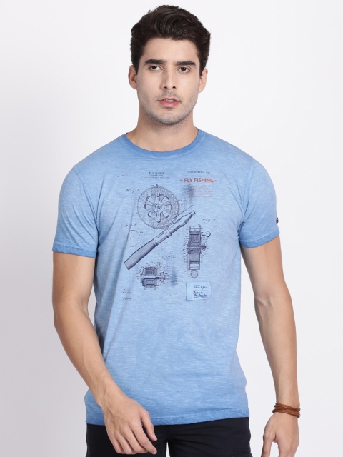 t-base Men Blue Printed T-shirt