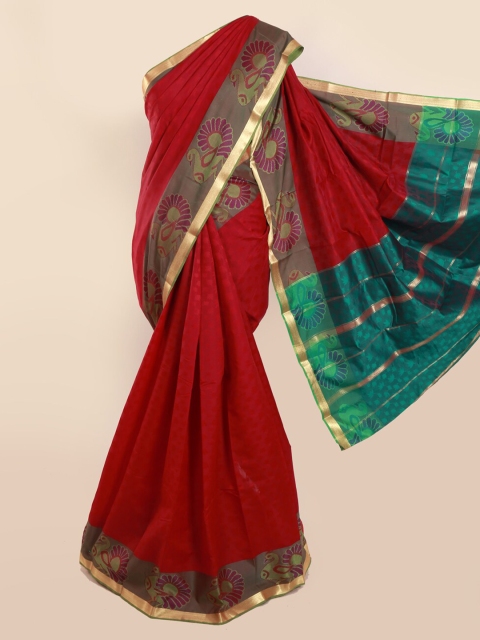 Pothys Red Woven Design Art Silk Saree