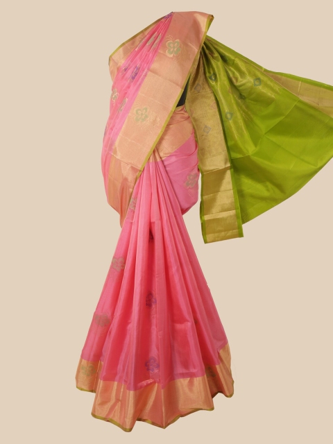 Pothys Pink Pure Silk Woven Design Kanjeevaram Saree