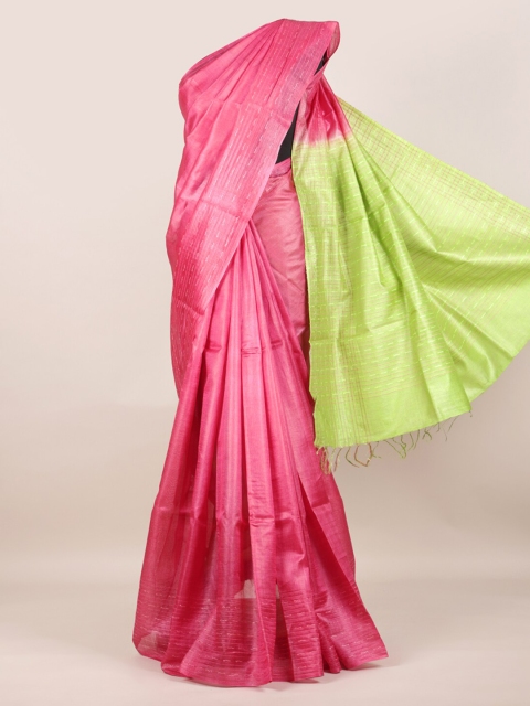 Pothys Pink Pure Silk Saree Tussar