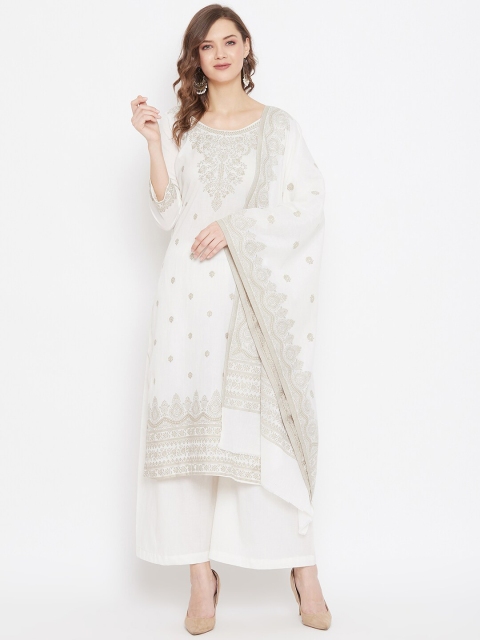 Safaa White & Silver-Toned Pure Cotton Woven Design Unstitched Dress Material For Summer
Safaa White & Silver-Toned Pure Cotton Woven Design Unstitched Dress Material For Summer