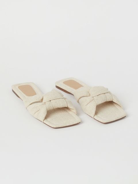 H&M Women Cream Coloured Solid Flats