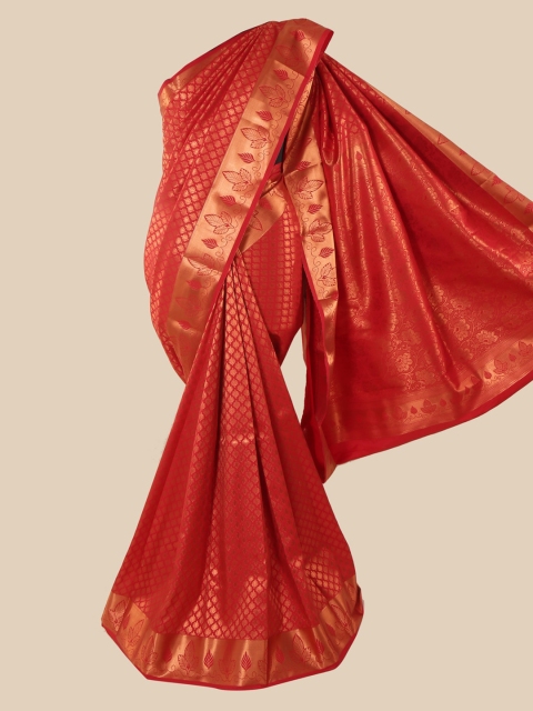 Pothys Red Woven Design Pure Silk Saree