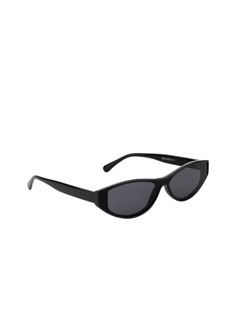 Ted Smith Unisex Grey Lens Oval Sunglasses with UV Protected Lens TS-LOUWE_BLK