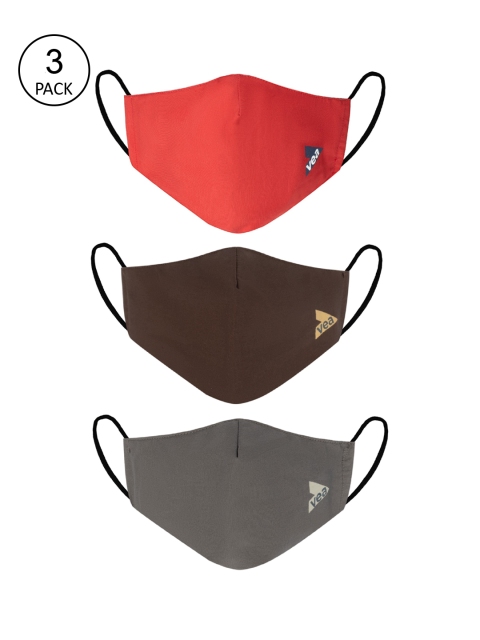 VEA Unisex Pack Of 3 Solid 3-Ply Reusable Premium Cotton Protective Outdoor Face Masks, Red
VEA Unisex Pack Of 3 Solid 3-Ply Reusable Premium Cotton Protective Outdoor Face Masks, Red