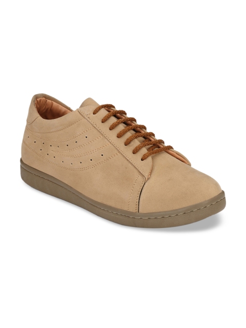 Guava Men Beige Perforations Sneakers