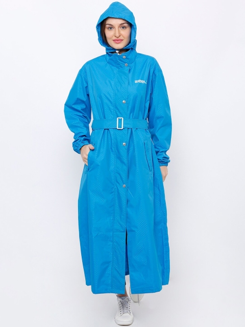Zeel Women Blue Solid Rain Jacket