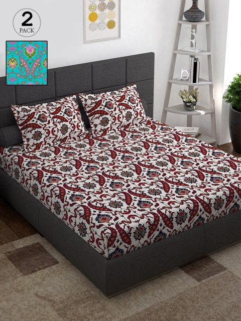 Story@home Pack of 2 Ethnic Motifs 152 TC Cotton 2 Queen Bedsheet with 4 Pillow Covers, White
Story@home Pack of 2 Ethnic Motifs 152 TC Cotton 2 Queen Bedsheet with 4 Pillow Covers, White