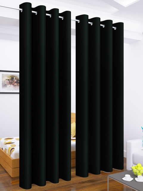 Story@Home Faux Silk Solid Solid 300GSM Black Room Darkening Blackout Long Door Curtain - Set of 2
Story@Home Faux Silk Solid Solid 300GSM Black Room Darkening Blackout Long Door Curtain - Set of 2