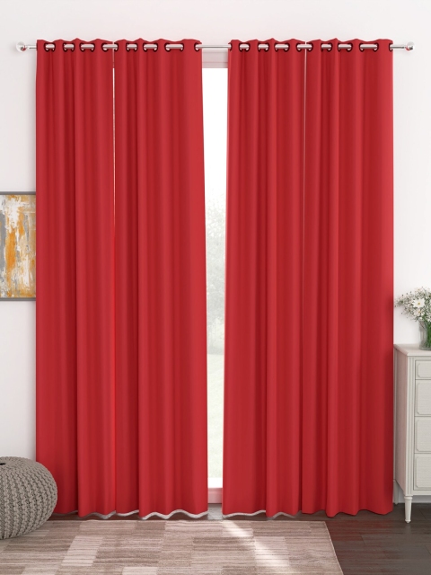 Story@Home Faux Silk Solid Solid 300GSM Red Room Darkening Blackout Long Door Curtain - Set Of 4
Story@Home Faux Silk Solid Solid 300GSM Red Room Darkening Blackout Long Door Curtain - Set Of 4