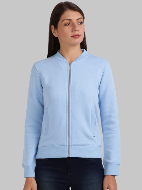 Parx Women Blue Solid Sweatshirt