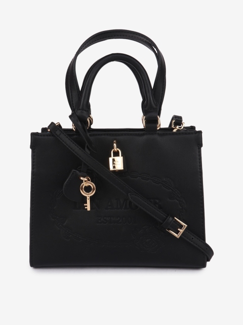 LYN Black Solid Handheld Bag
