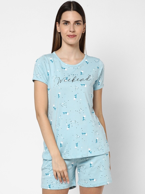 Sweet Dreams Women Blue Bermuda Set